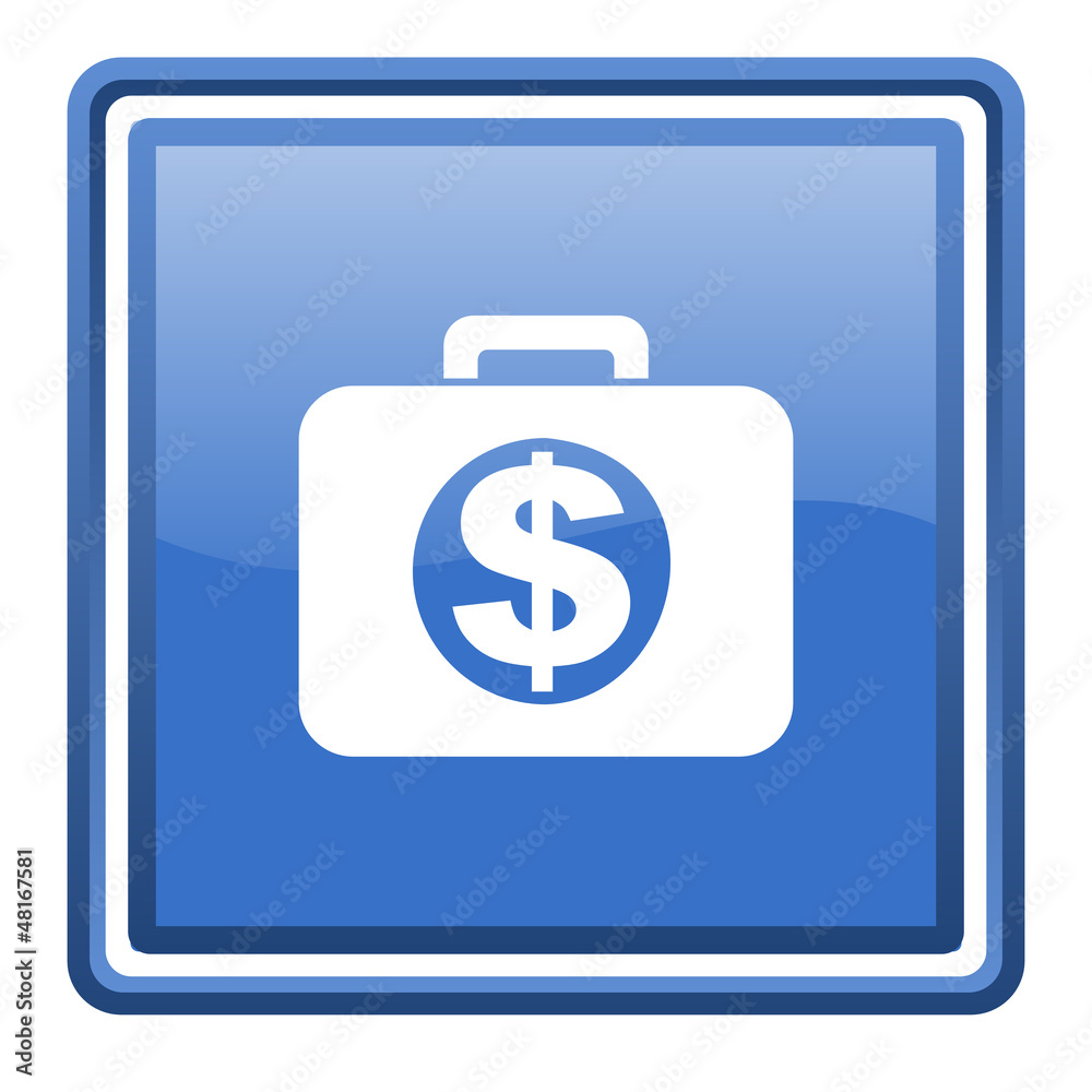 financial blue glossy square web icon isolated financial blue glossy square web icon isolated