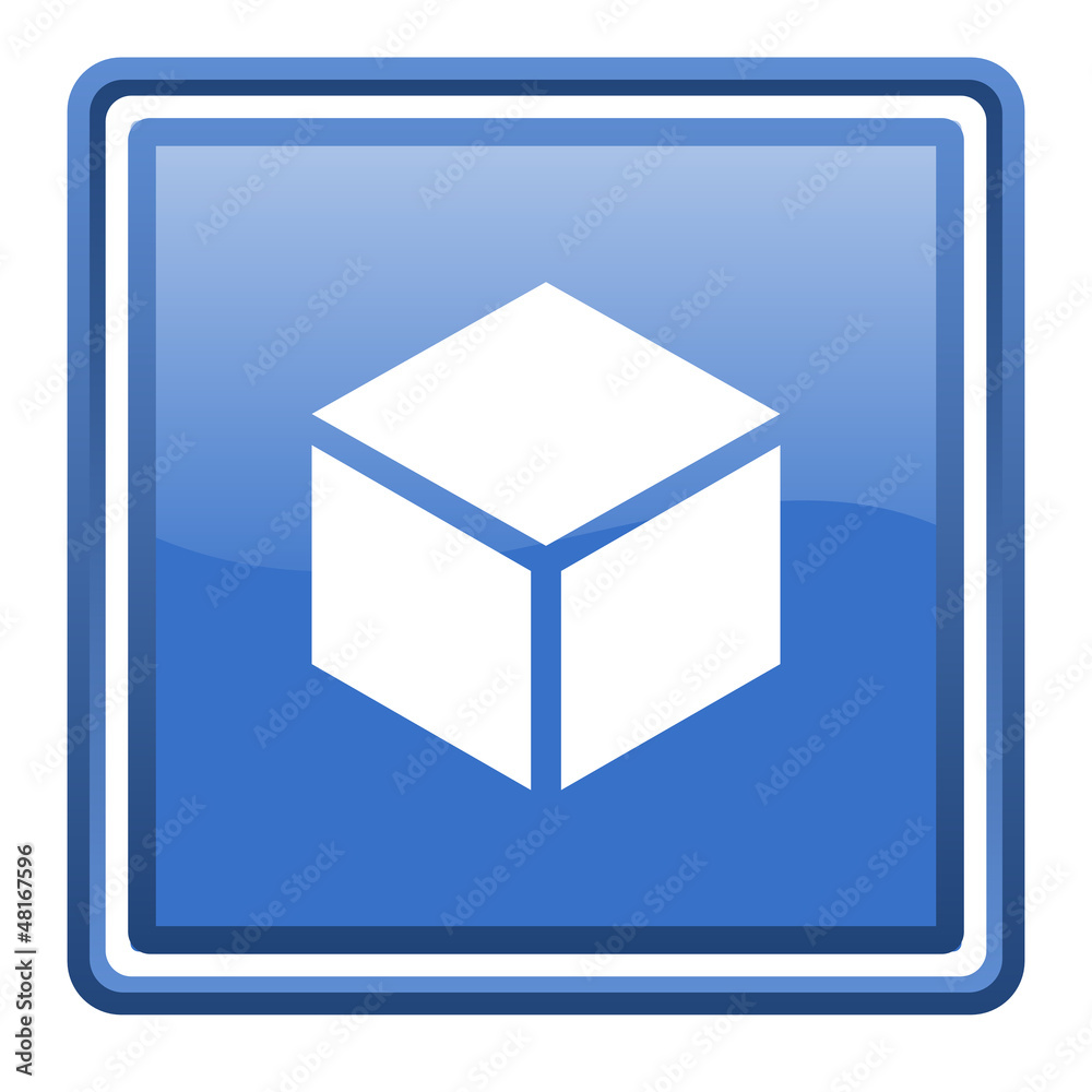 box blue glossy square web icon isolated box blue glossy square web icon isolated