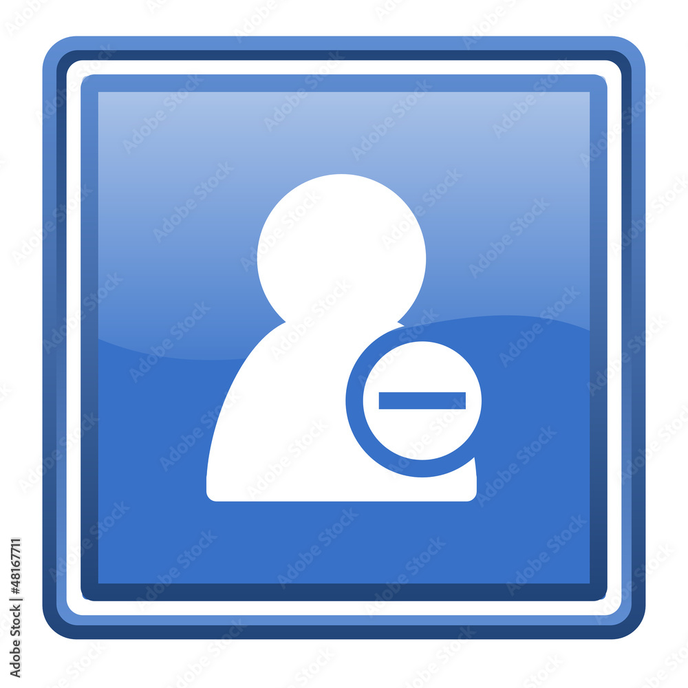 remove contact blue glossy square web icon isolated remove contact blue glossy square web icon isolated