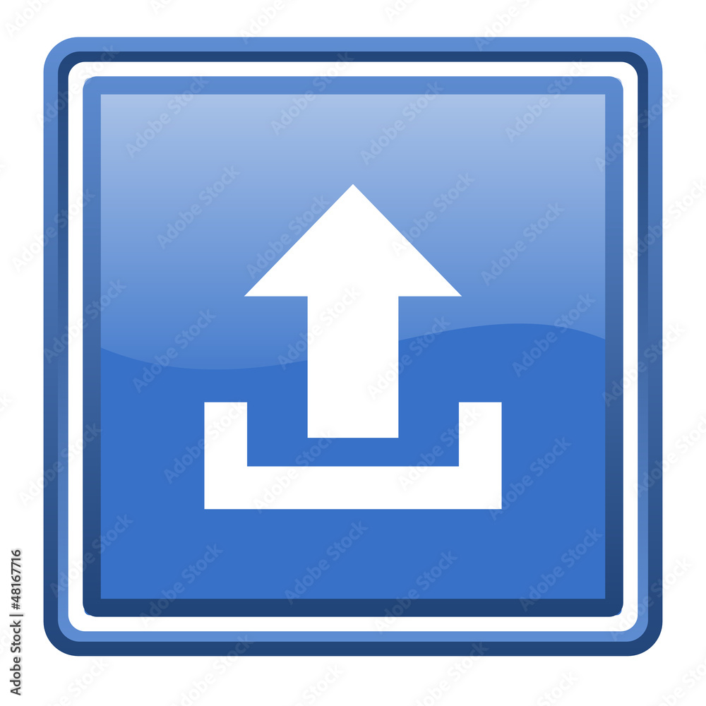 upload blue glossy square web icon isolated upload blue glossy square web icon isolated