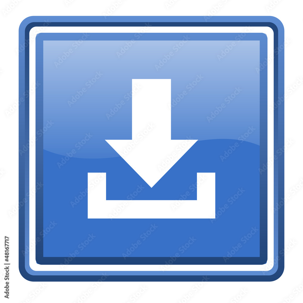 download blue glossy square web icon isolated download blue glossy square web icon isolated