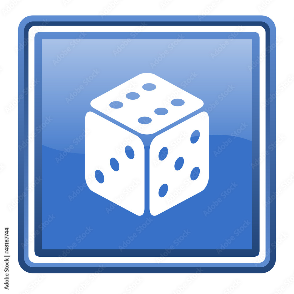 dice blue glossy square web icon isolated dice blue glossy square web icon isolated