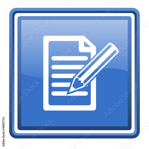 notes blue glossy square web icon isolated © Alex White
