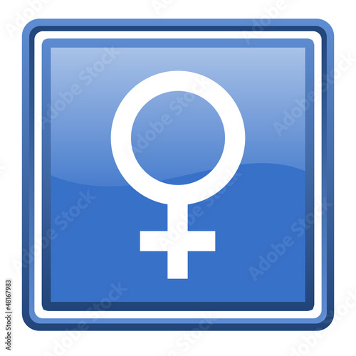 sex blue glossy square web icon isolated