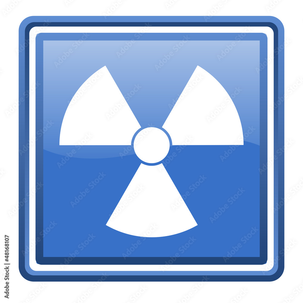 radiation blue glossy square web icon isolated radiation blue glossy square web icon isolated