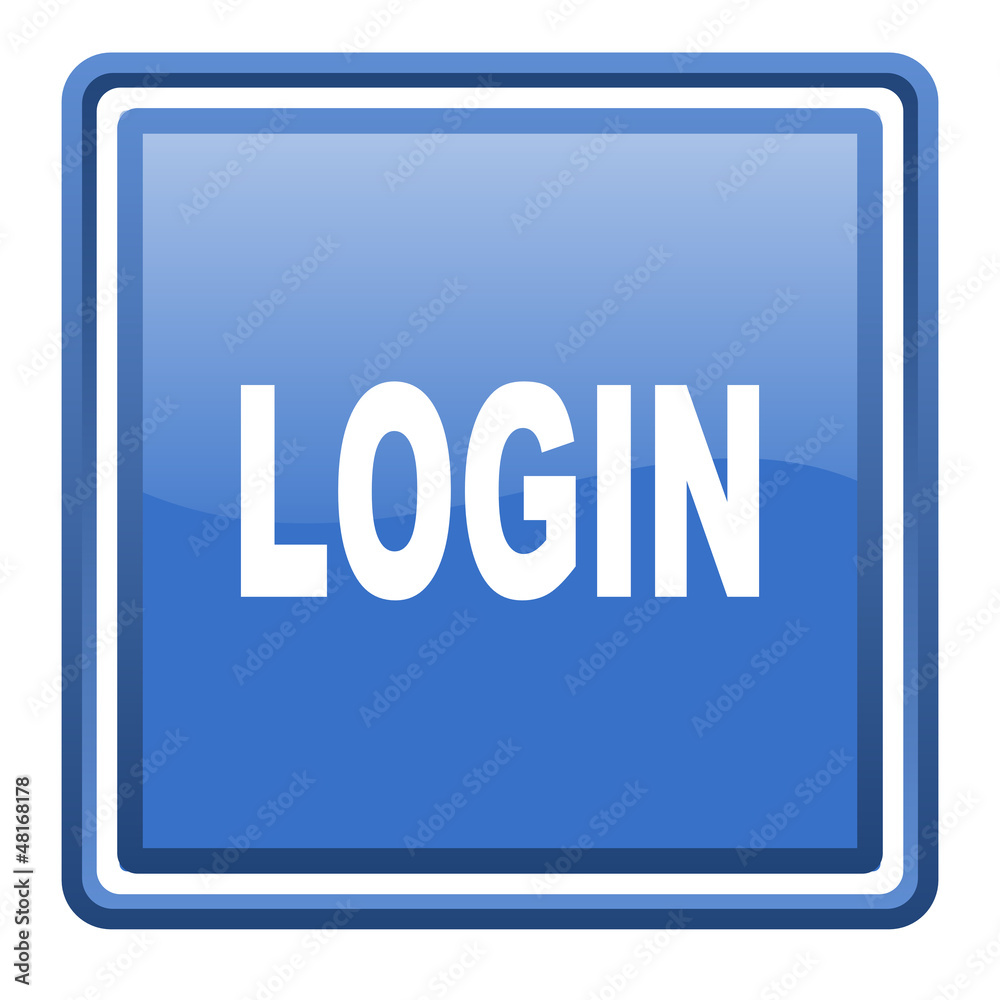 login blue glossy square web icon isolated login blue glossy square web icon isolated