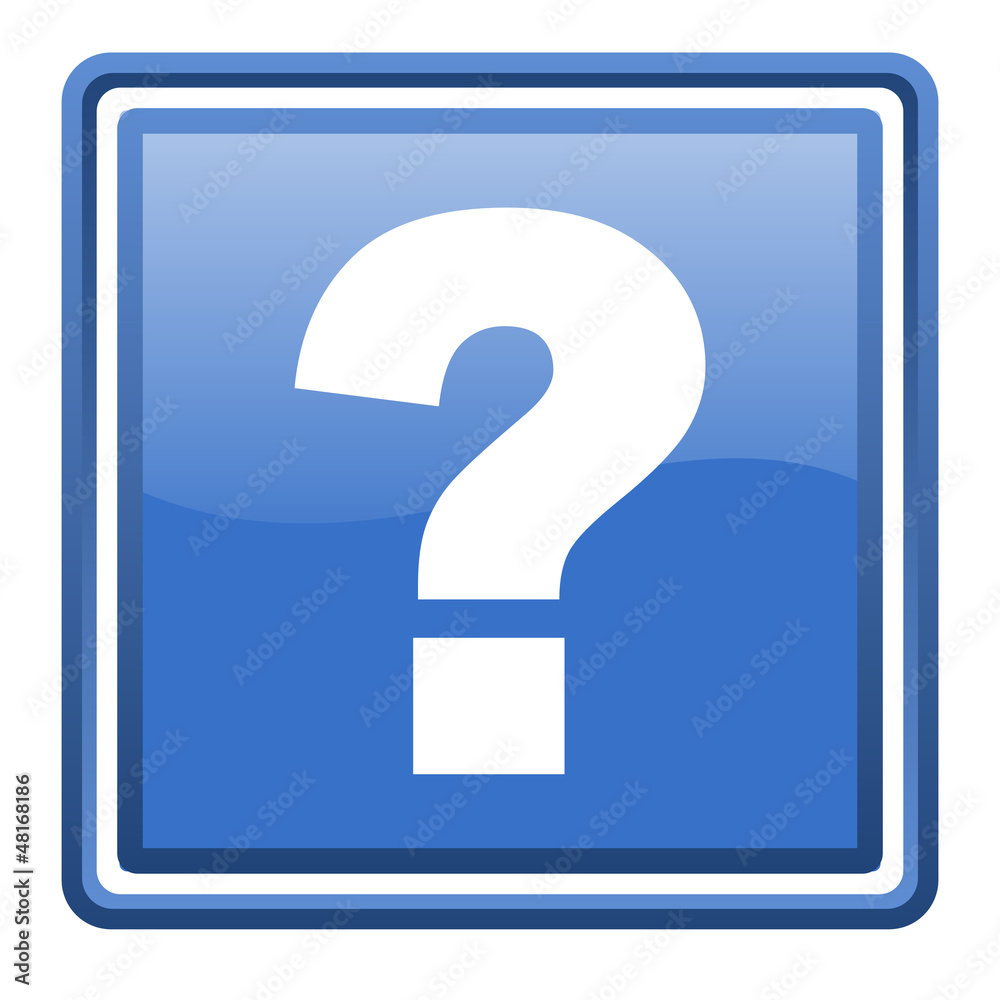 question mark blue glossy square web icon isolated question mark blue glossy square web icon isolated