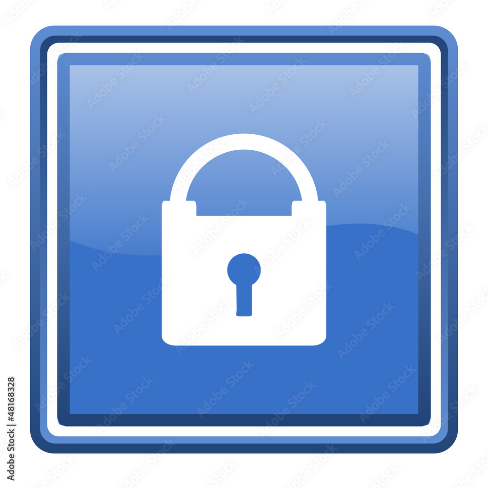 protect blue glossy square web icon isolated protect blue glossy square web icon isolated
