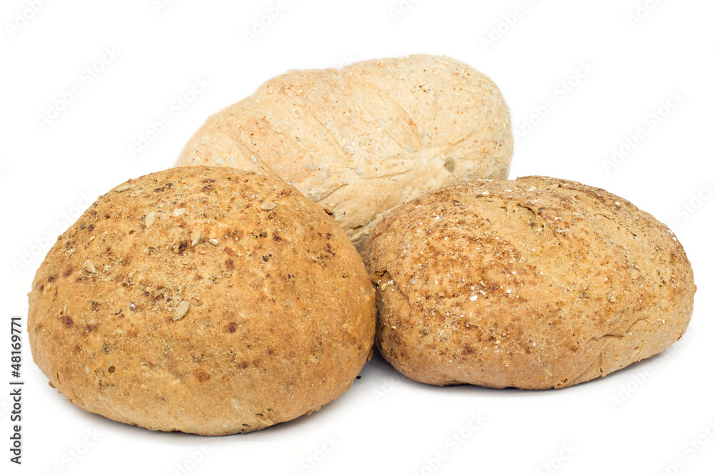 fresh bread isolated on white background