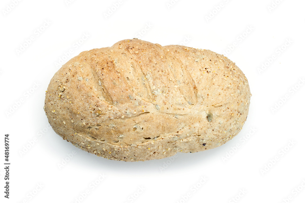 fresh bread isolated on white background