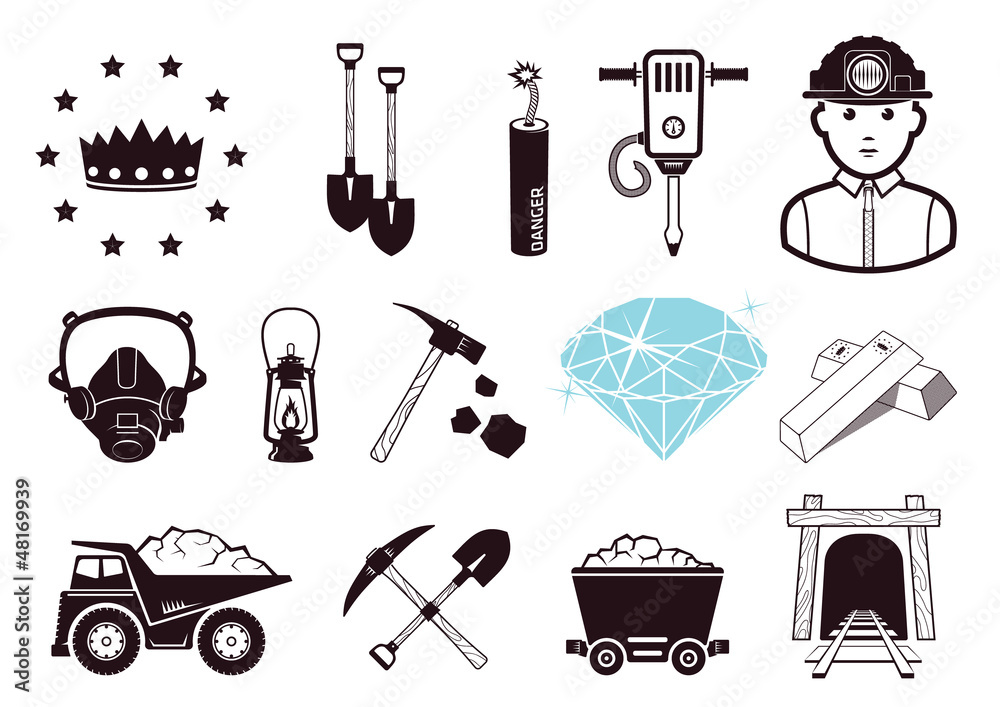 Obraz premium Miners icons