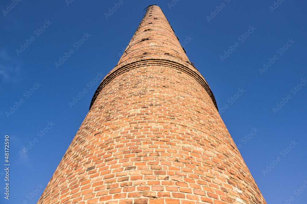 Factory chimney built of brick