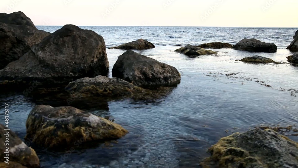 Seashore landscape with pretty sky in background Seashore landscape with pretty sky in background