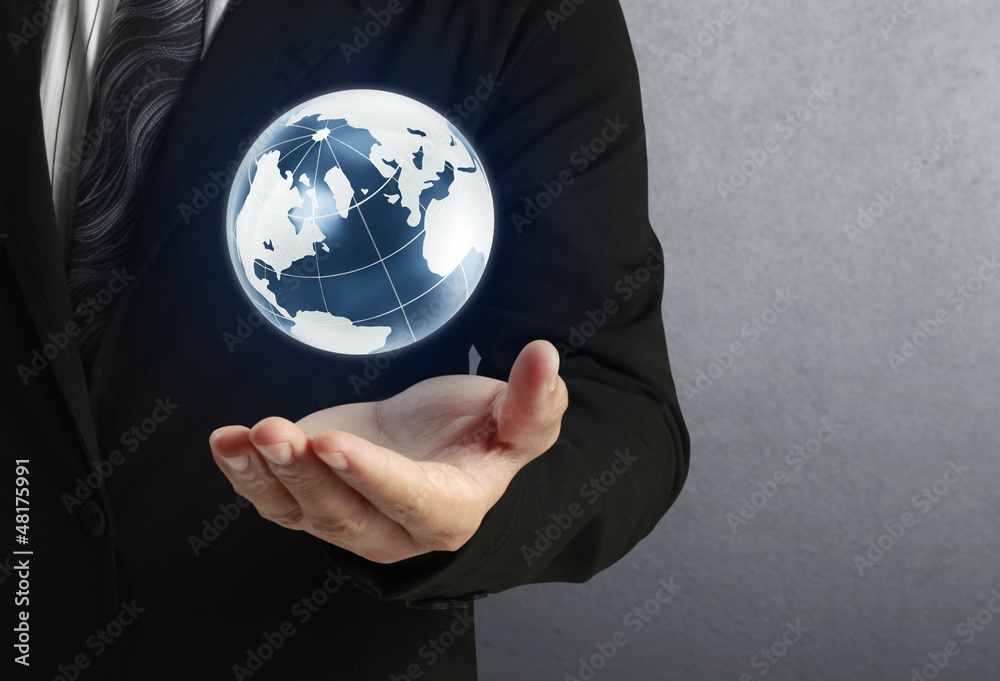 earth globe in his hands earth globe in his hands