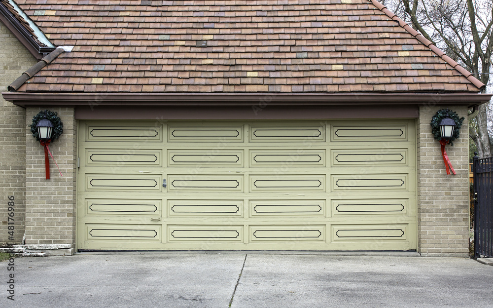 Naklejka premium Traditional two car wooden garage