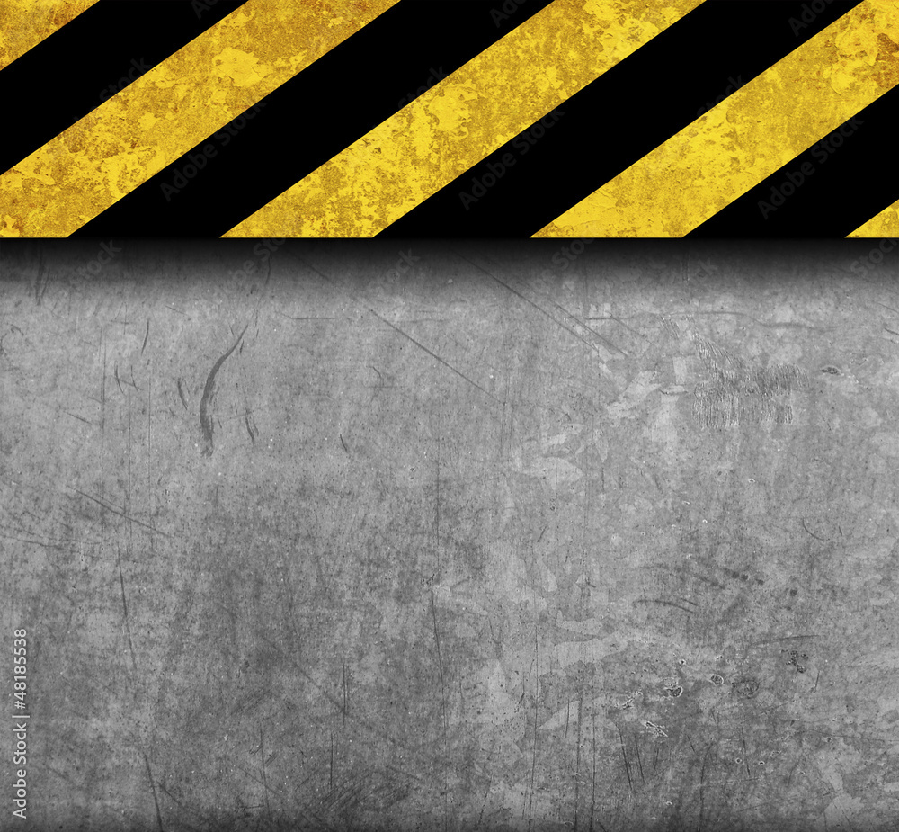 Rustic metal background with warning stripes Rustic metal background with warning stripes