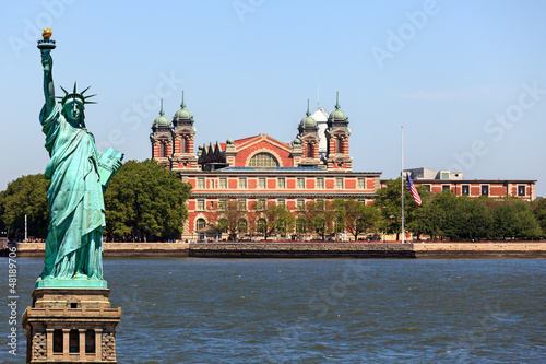 New York City - Ellis Island and Statue of Liberty photo