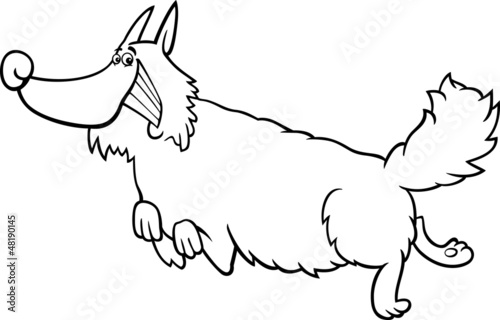 cartoon shaggy dog for coloring book