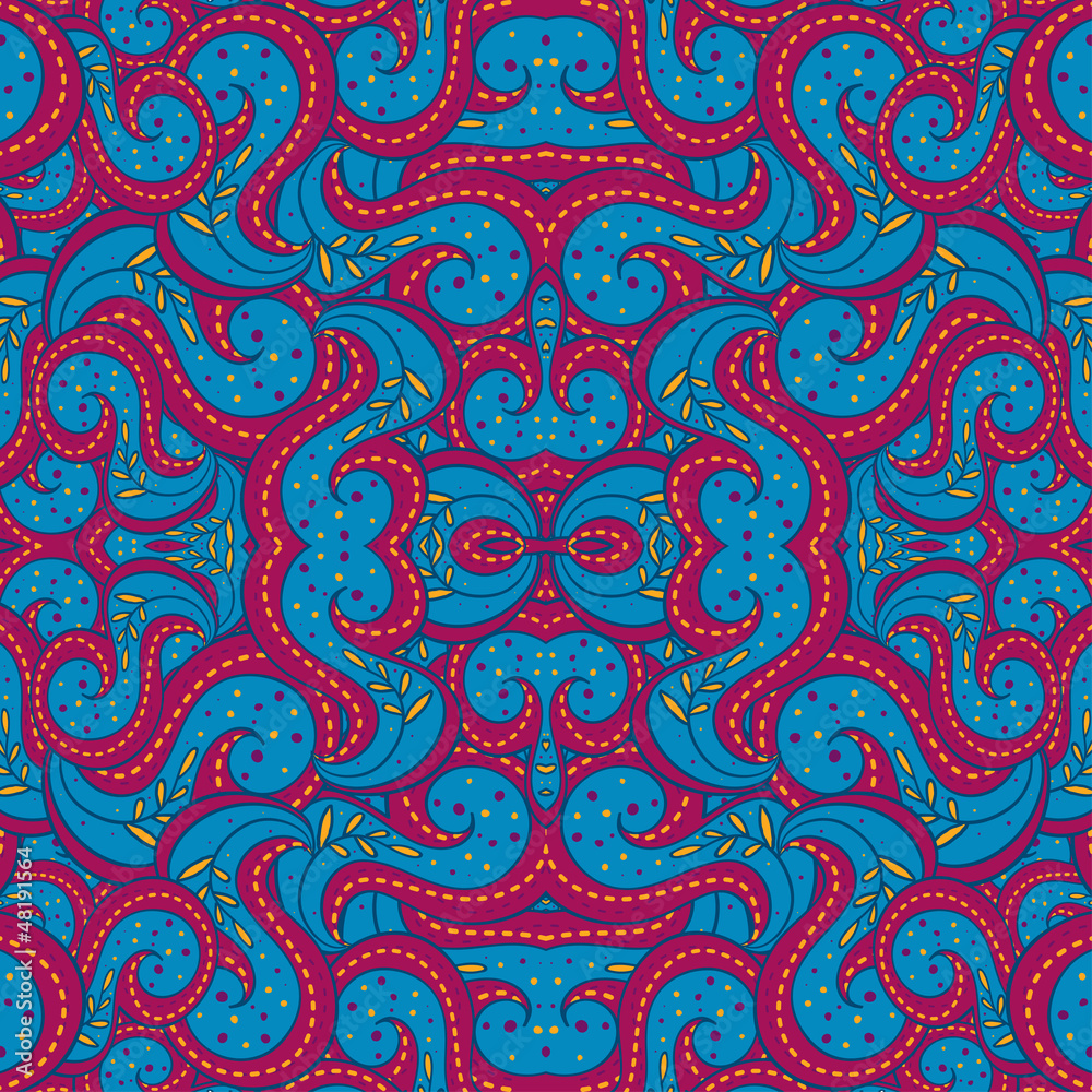 Seamless abstract square folk-style ornament