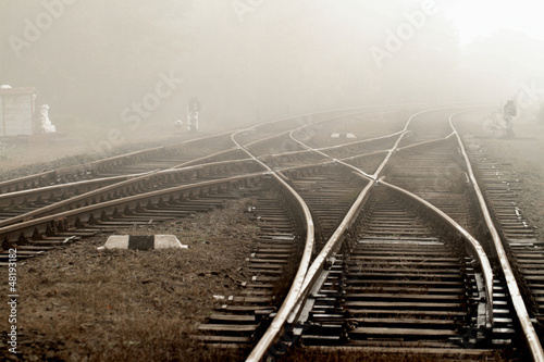 Railway in fog