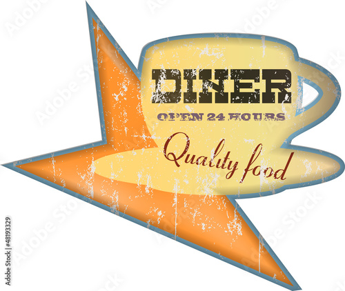 vintage diner sign,vector