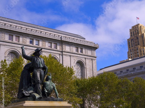 City Hall and the monuments to the 49ers in San Francisco USA photo