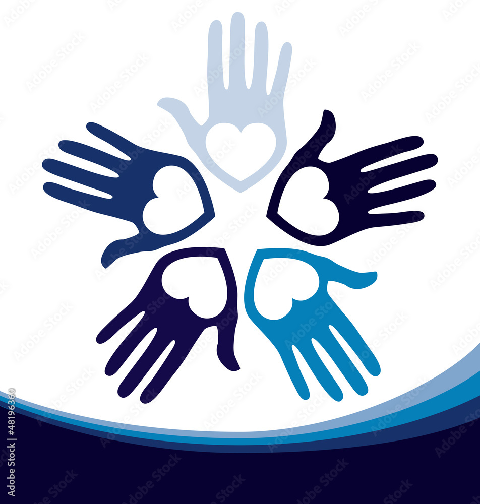 Circle of loving hands with copy space vector. Circle of loving hands with copy space vector.
