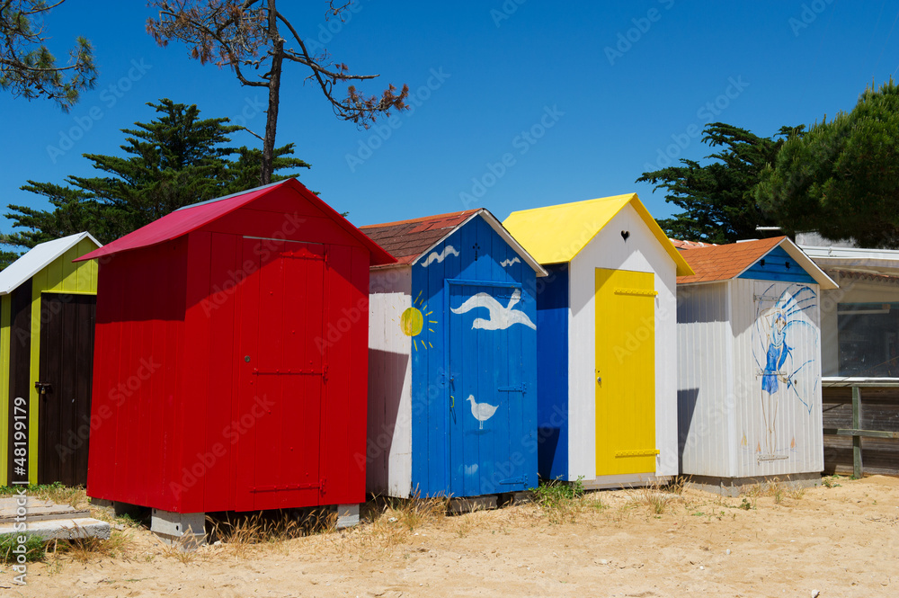Beach huts on island Oleron in France Beach huts on island Oleron in France