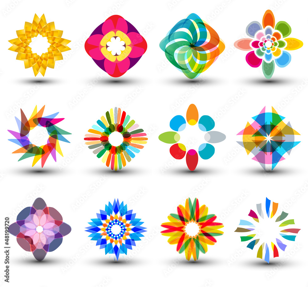 set of colorful design elements, icons