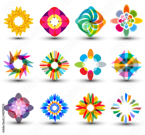 set of colorful design elements, icons