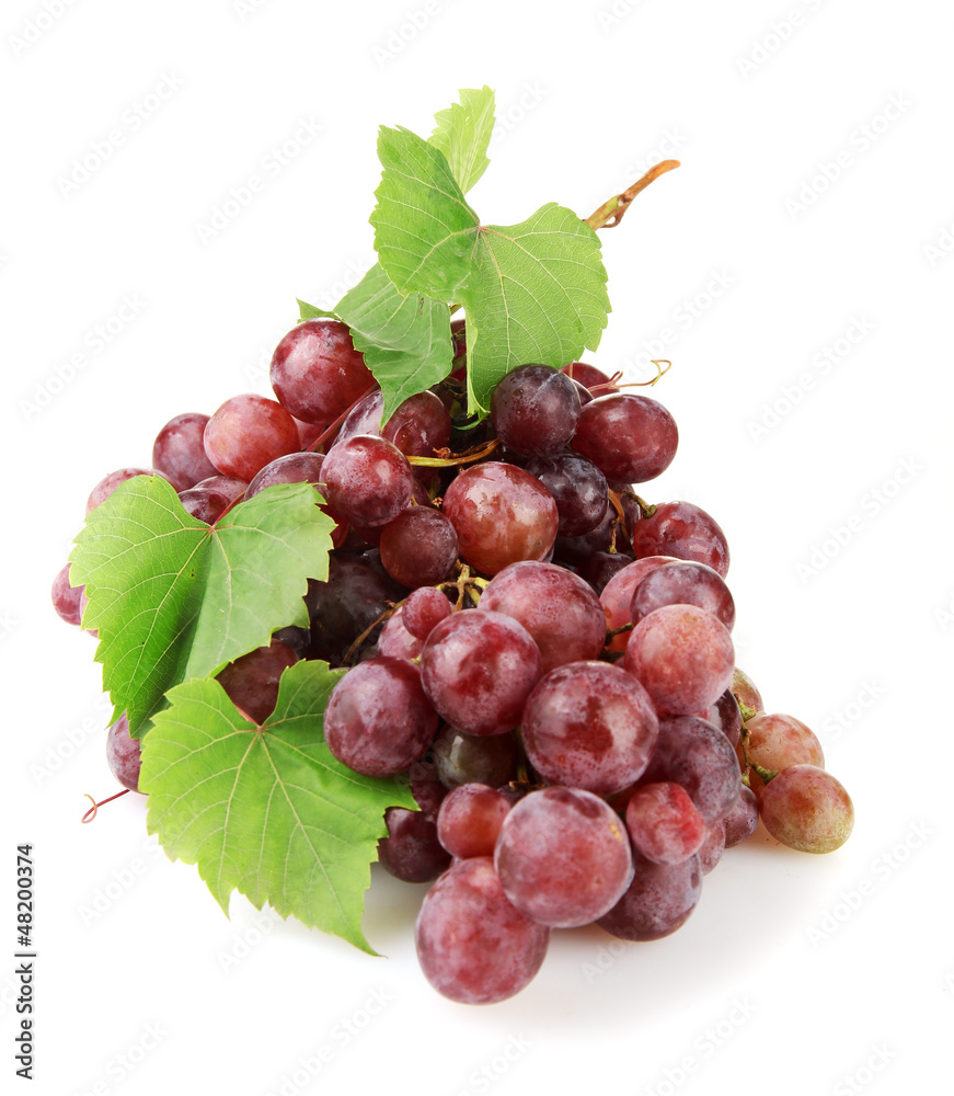 Fototapeta premium ripe sweet grapes isolated on white.