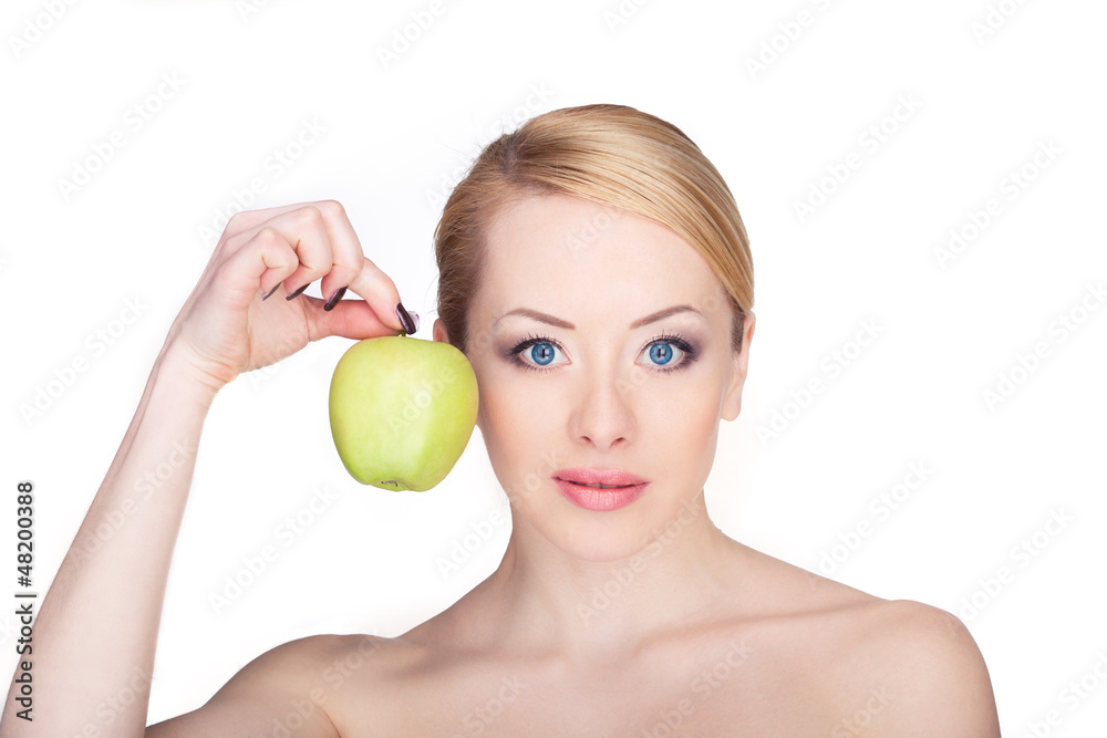 woman with apple woman with apple