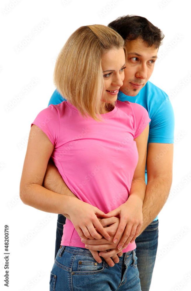 Loving couple isolated on white Loving couple isolated on white