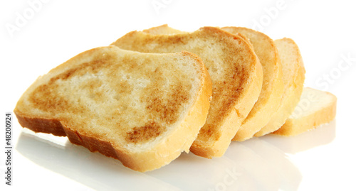 White bread toast, isolated on white
