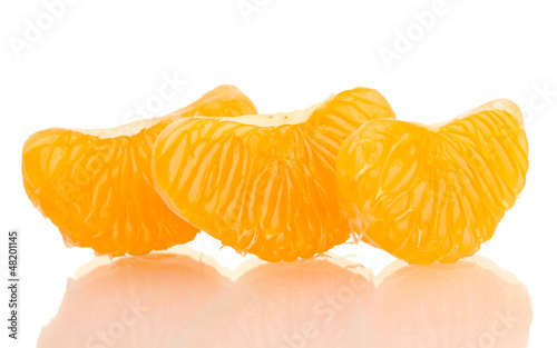 Ripe sweet tangerine cloves, isolated on white