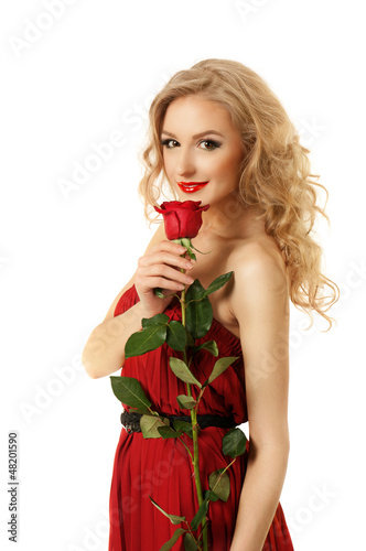 Valentine girl with rose