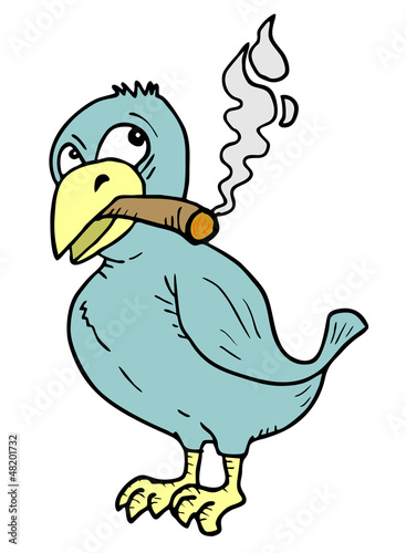 Funny smoke bird
