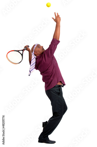 business man playing tennis © verkoka