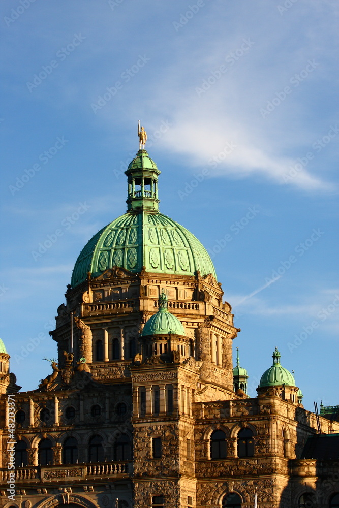 Green Domes and Details on Victoria Parliament