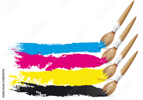 CMYK design - brushes and paint - vector file