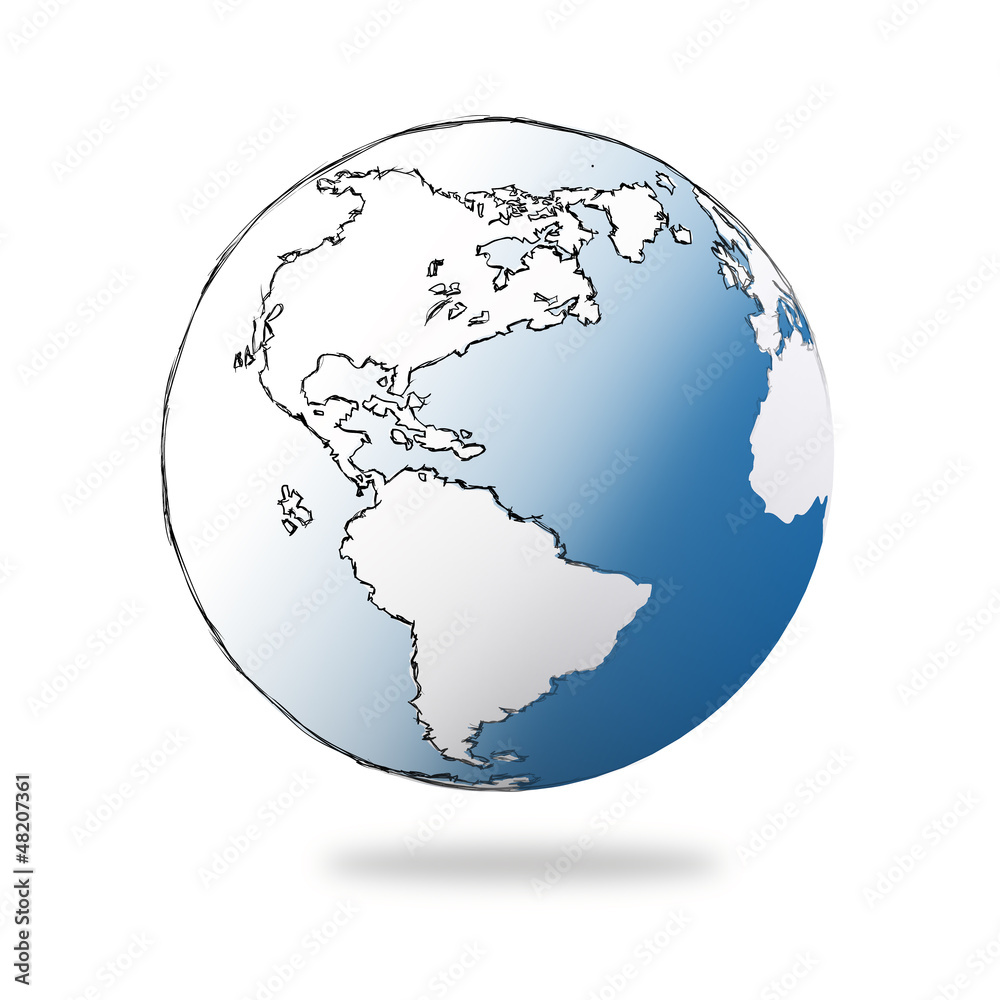 Obraz premium hand drawn the earth