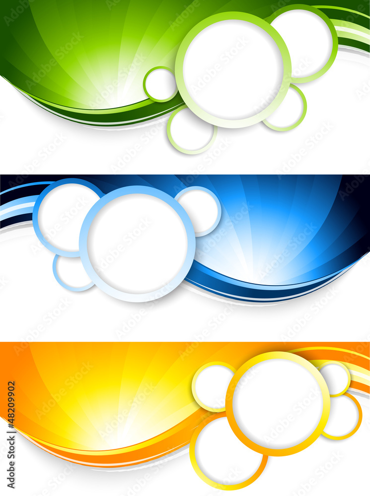 Set of banners with circles - obrazy, fototapety, plakaty 