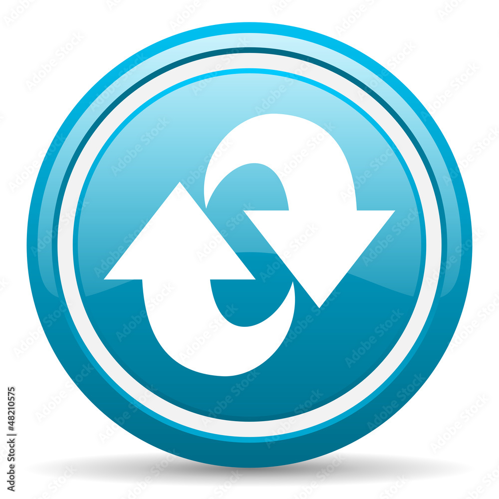 rotate blue glossy icon on white background rotate blue glossy icon on white background
