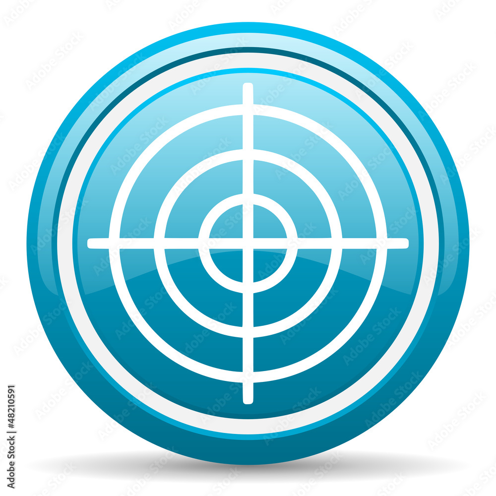target blue glossy icon on white background target blue glossy icon on white background