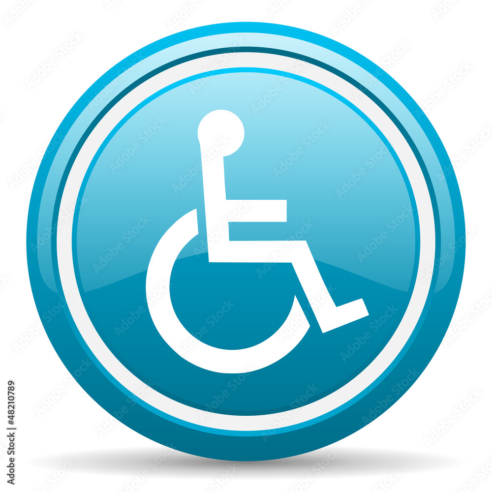 accessibility blue glossy icon on white background accessibility blue glossy icon on white background