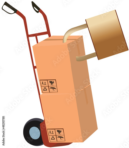 carrello con scatole