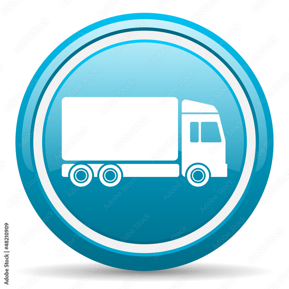 delivery blue glossy icon on white background delivery blue glossy icon on white background