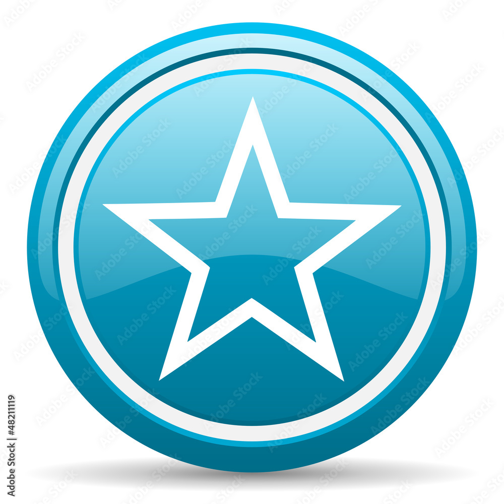 star blue glossy icon on white background star blue glossy icon on white background