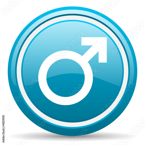 sex blue glossy icon on white background