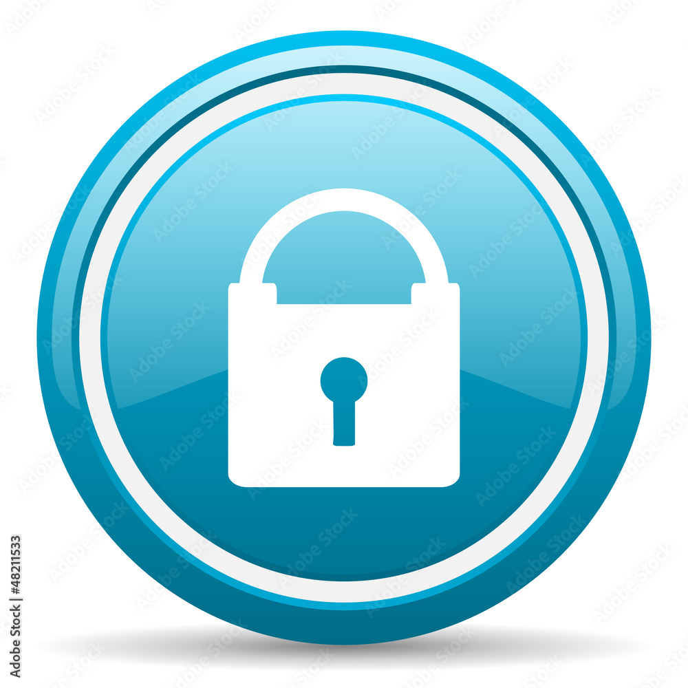 protect blue glossy icon on white background protect blue glossy icon on white background